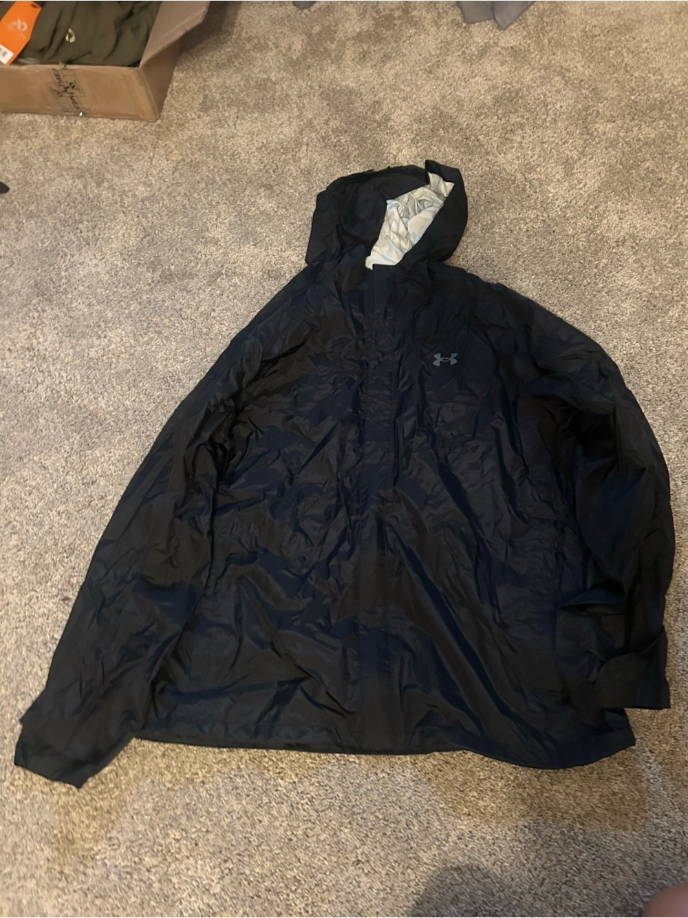 Under Armour Black Hooded Windbreaker Shell